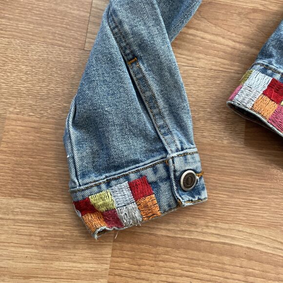 Vintage Rare Todd Oldham Jeans TO2 Blue Denim Embroidered Jacket Women's Size S - Picture 3 of 13